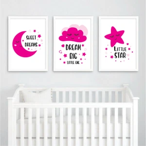 Juegos de estampados infantiles sala de juegos niños arte de pared niñas niños arte unisex #01 - Imagen 1 de 12