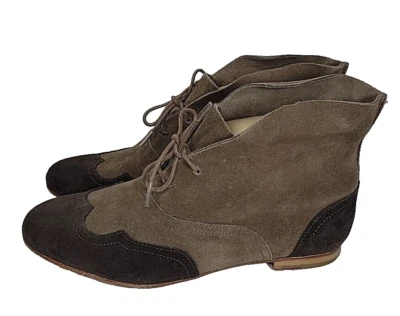 WOLVERINE 1000 Mile Brown Suede Wingtip Flats Granny Boots Size 5.5 B EU 36 - Image 1 of 4