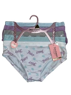 Ropa interior Juicy Couture para niñas mezcla de algodón, 4 pantalones cortos para niños o 5 bikinis; talla XS-L Foto 1 de 3