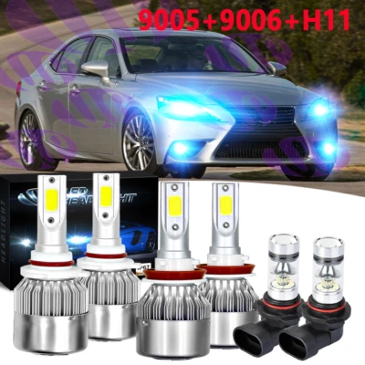 Para Lexus IS250 IS350 2006-2010 - 6 piezas 8000K Faros LED + Kit de faros antiniebla Foto 1 de 4