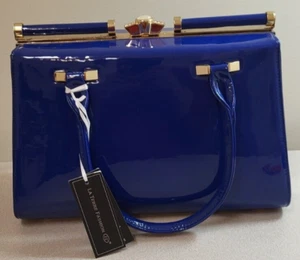 Borsa donna pochette LA TERRE vegan borsetta borsetta omologata peta vegan blu oro - Foto 1 di 6
