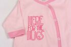 Newborn Girl Boy Here for the Hugs Cotton Sleepsuit  0-9 Months by Watch me Grow