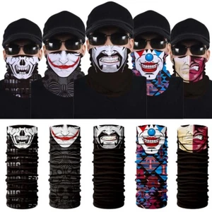Men's Seamless Neck Gaiter Balaclava Halloween Ski Face Tube Bandana Headwear US - Picture 1 of 32