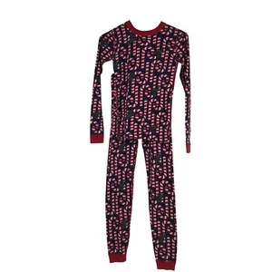 HANNA ANDERSSON - BOYS 150CM US 12 - RED & BLUE CANDY CANES CHRISTMAS PAJAMAS - Picture 1 of 3
