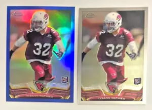 2013 Topps Chrome Tyrann Mathieu Blue Refractor Rookie RC #/199 Cardinals FB25 - Picture 1 of 2