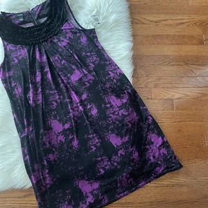 New Alfani Texture Stroke Midi Dress Purple Size 1X plus with Pockets NWT - Picture 1 of 6