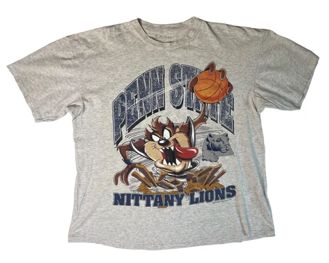 VTG '95 Penn State Nittany Lions Basketball Taz Warner Bros T-Shirt Shirt Boxy Cover