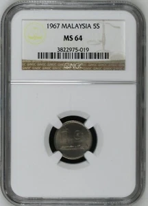 Mazuma *N990 NGC Malaysia Parliament 1967 5 Sen MS64**OFFER - Picture 1 of 2