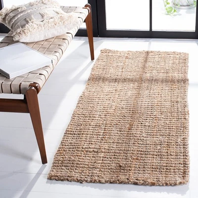 Tapete de área coleção de fibra natural - 2' x 4', marrom natural, juta feita à mão, fa... - Imagem 1 de 4