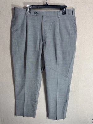 Hart Schaffner Marx 36x30 Houndstooth Dress Pants Wool Stretch Black White 38R - Image 1 of 4