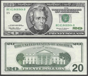 1999 US $20 Twenty Dollar Bill 'Monochrome' Note (Richmond Federal Reserve) - Picture 1 of 8