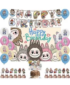 Labu MONSTER laBu Bu Party Decoration Backdrop Balloons Cake TOPPER - Picture 1 of 5