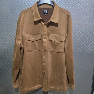 Frye Faux Suede - Mens Sz XL - Brown Snap Jacket Shacket Western - Image 1 of 4