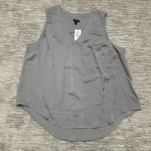 Torrid Tank Top Womens 1X 14-16 Gray Frost Hammered Charm Sleeveless Blouse New - Picture 1 of 10