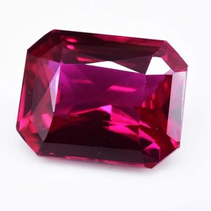 FLAWLESS 9.65 Ct Natural Princess Cut RED-PINK Ruby CERTIFIED Loose Gemstone - Picture 1 of 4