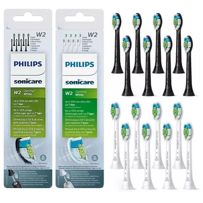 8 X Philips Sonicare W2 Optimal White Standard Schallzahnbürstenköpfe Neu