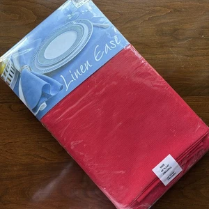 NOS Bardwill Linens Linen Ease Christmas Red Tablecloth 60"x140” Oblong Holiday - Picture 1 of 5