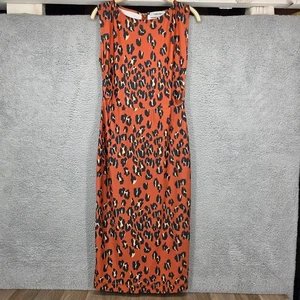 Abito Rachel Comey Medina stampa leopardata multi XS tubino midi senza maniche - Foto 1 di 14