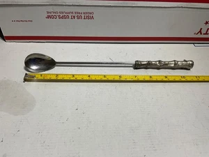 Agitatore da cocktail/cucchiaio da bar vintage in argento bambù - Foto 1 di 5