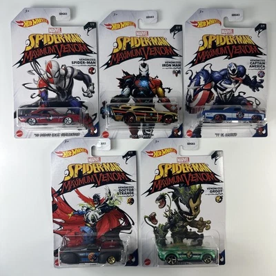 JUEGO DE 5 COCHES K3 HOT WHEELS MARVEL SPIDER-MAN MÁXIMO VENENO Foto 1 de 4