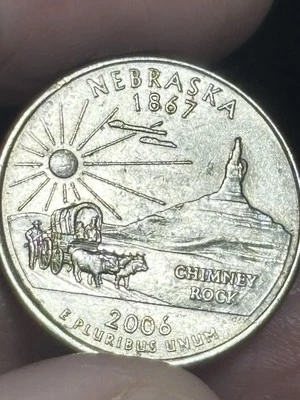 2006 Nebraska P State Quarter With Chimney Die Chip. - Image 1 of 4