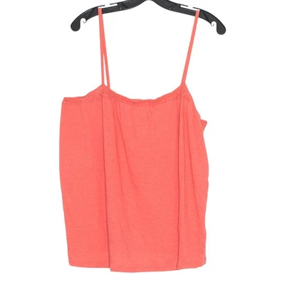 Old Navy Womens Tank Top Linen Y2K Cottage Coastal Boho Soft Girl Coral Size XL - Image 1 of 4