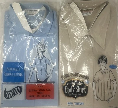 Dos camisas vintage de manga corta Rockabilly de 36”x26” sanforizadas de los años 50 nuevas en stock Foto 1 de 4