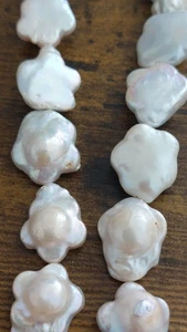 Natural Keshi Pearls Beads Flower Pack Of 5 Beads - Picture 1 of 5