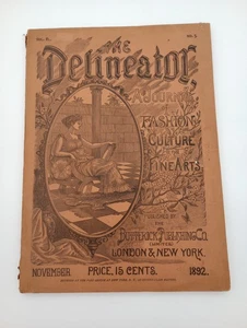 The Delineator (Fashion and Culture Journal Nov 1892) Antik - Bild 1 von 12