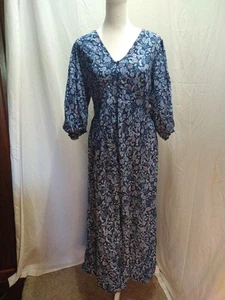 Old Navy Fitted Waist Dress Midi Button Down Milkmaid Size M Tall Cottagecore - Picture 1 of 17
