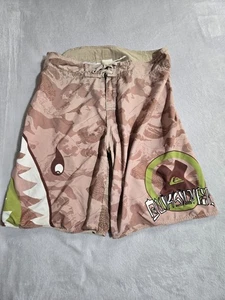 Quicksilver Board Shorts Mens Size 38 Surf Beach Skate Polyester Brown Y2K - Picture 1 of 11