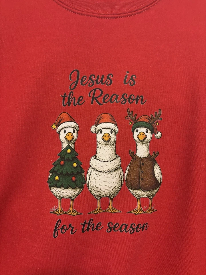 Adulto Navidad Ganso Cuello Redondo Sudadera Talla Grande Foto 1 de 4