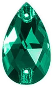 GT Crystal Tropfen Kristall Nähstein 18x10,5 mm Emerald - 2 Stück - Bild 1 von 2