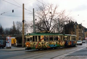 Foto Straßenbahn Tram Dresden Deutschland 10x15cm T57 #201 602 Trachenb.Pl. '93 - Bild 1 von 1