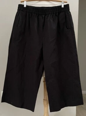 NWT Universal Standard Newport Sateen Wide Leg Cropped Pants Black Size S 14/16 - Image 1 of 3