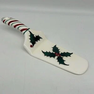 Lefton Stechpalme Zuckerstange Weihnachten Vintage selten massiv Keramik Tortenheber 735 - Bild 1 von 9