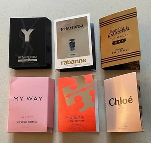 6 piece fragrance spray sample lot YSL Tory BURCH Sublime Armani MY WAY perfume - Picture 1 of 3