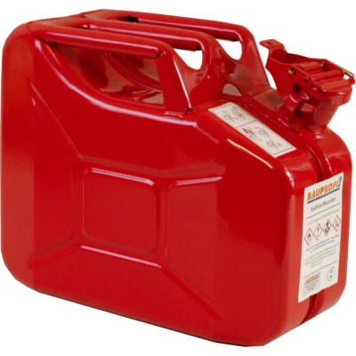 10 Liter Stahlblechkanister ROT mit Sicherung GGVS Metallkanister Benzinkanister - Bild 1 von 4
