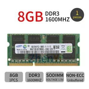 Samsung 8GB DDR3 1600MHz PC3-12800S 204Pin SODIMM Laptop Memory Notebook RAM BT - Picture 1 of 6
