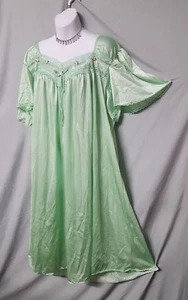 Comfort Choice Green Nightgown Calf Short Sleeve Nylon Plus 1X 56" BUST - Picture 1 of 5