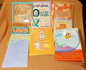 16 Happy Birthday Hallmark Cards - Brother, Grandma, Man I Love - NEW - Picture 1 of 4