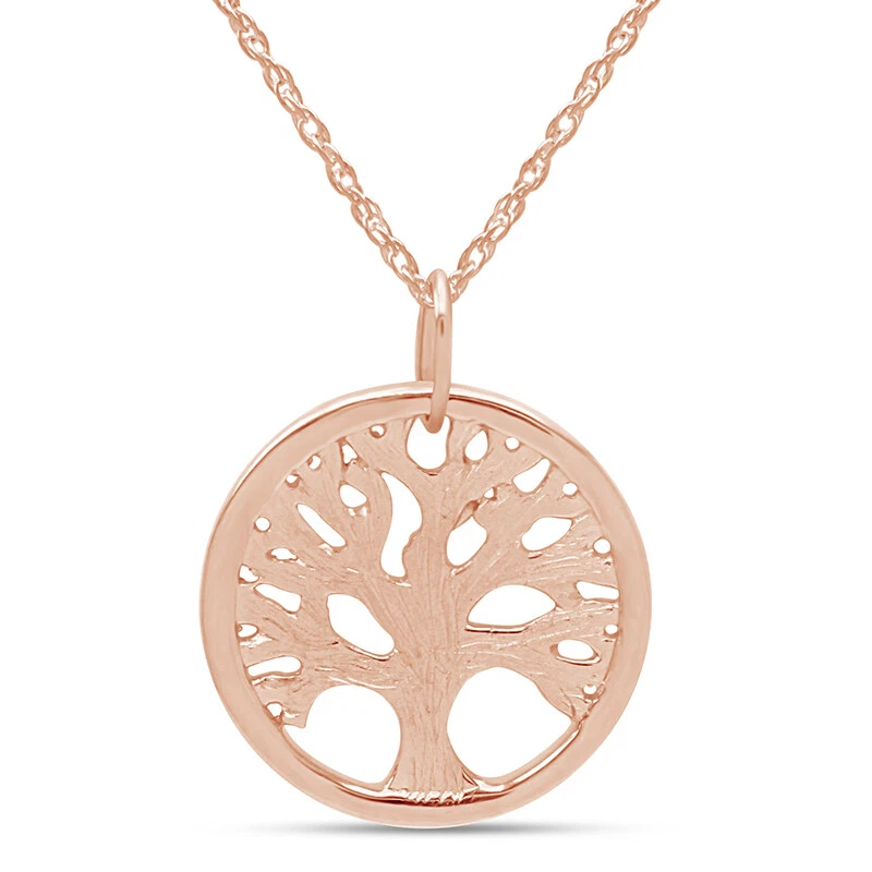Mystic Tree of Life Branches Pendant Necklace in 14K Rose Gold Plated Silver - Image 1 of 4