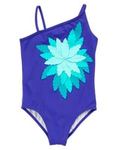 NWT Gymboree Swimsuit Purple Palm leaf Girls 5 6 - Picture 1 of 2