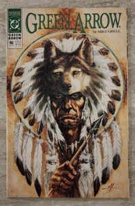 GREEN ARROW comic #40 Mike Grell cover 1990 attached PREDATOR pullout poster NM - Picture 1 of 4
