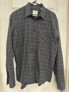 BILLY REID Black Gray Brown Plaid  Button Up Shirt Standard Fit ITALY LARGE - Picture 1 of 3