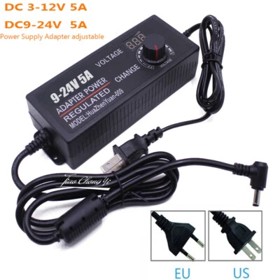 Power adapter Adjustable AC to DC3-12V / 9-24V 5A Converter adapter switching - Image 1 of 4
