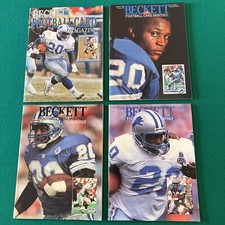 (4) Beckett Football Card Monthly Magazine Barry Sanders Cover Detroit Lions