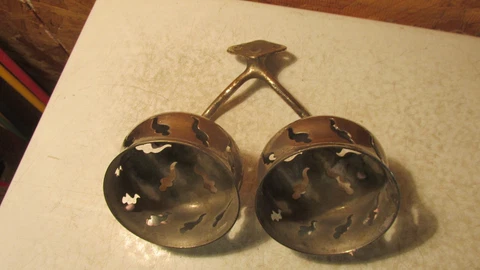 Antique Nickel Plated Bathroom Cup  Holder Cover