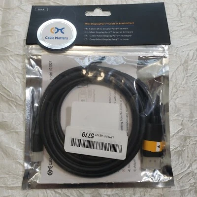 Cable Matters Mini Displayport cable in Black 6 Feet model 101007 - Image 1 of 4