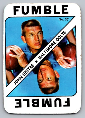 1971 TOPPS GAME CARDS #37 JOHNNY UNITAS COLTS - Image 1 of 3